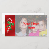 キャンディーケーンクリスマスホリデーフォトカードテンプレート シーズンカード (正面/裏面)