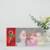 キャンディーケーンクリスマスホリデーフォトカードテンプレート シーズンカード (スタンド正面)