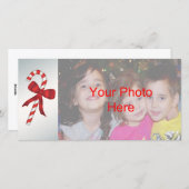 キャンディーケーンクリスマスホリデーフォトカードテンプレート シーズンカード (正面/裏面)