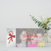 キャンディーケーンクリスマスホリデーフォトカードテンプレート シーズンカード (スタンド正面)