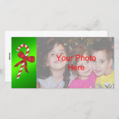 キャンディーケーンクリスマスホリデーフォトカードテンプレート シーズンカード (正面/裏面)