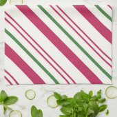 キャンディーケーンクリスマスホリデー キッチンタオル (折り畳み)