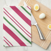 キャンディーケーンクリスマスホリデー キッチンタオル (四つ折り)