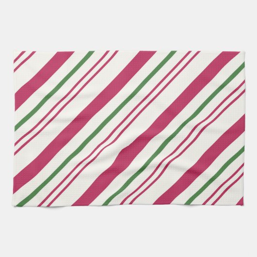 キャンディーケーンクリスマスホリデー キッチンタオル (横)
