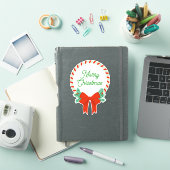 キャンディーケーンクリスマスリース パーソナライズされた シール (iPadカバー)