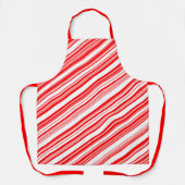 キャンディーケーンクリスマスレッドクリスマスオールオーバープリントエプロン エプロン (正面)