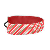 キャンディーケーンクリスマスレッドグリーンストライプのパターン アスレチックヘッドバンド (左)