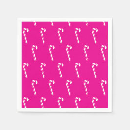 キャンディーケーンクリスマスレッド スタンダードカクテルナプキン