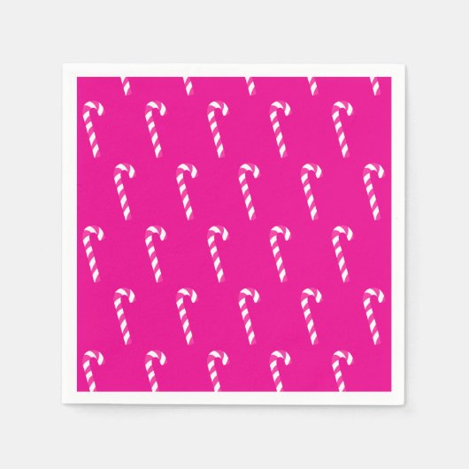 キャンディーケーンクリスマスレッド スタンダードカクテルナプキン (正面)