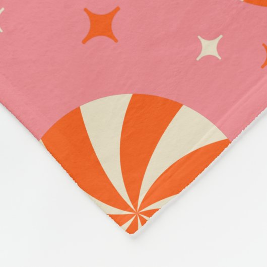 キャンディーケーンクリスマスレトロパターン フリースブランケット (角)