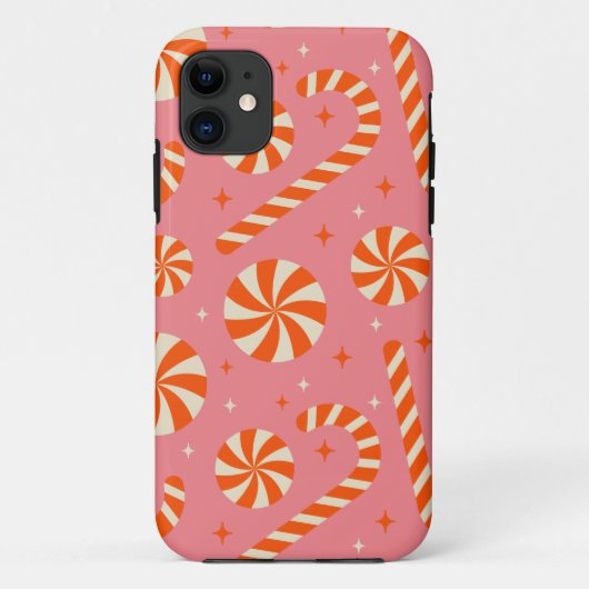 キャンディーケーンクリスマスレトロパターン Case-Mate iPhoneケース (裏面)