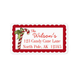 キャンディーケーンクリスマス住所 シールのパーソナライズ ラベル