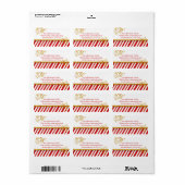 キャンディーケーンクリスマス住所 シール (フルシート)