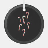 キャンディーケーンクリスマス ガラスオーナメント (正面)