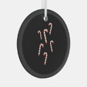 キャンディーケーンクリスマス ガラスオーナメント (正面右)