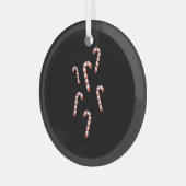 キャンディーケーンクリスマス ガラスオーナメント (正面左)