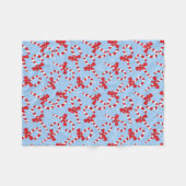 キャンディーケーンクリスマス フリースブランケット (正面(横))