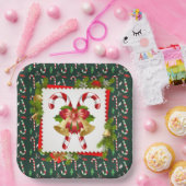 キャンディーケーンクリスマス ペーパープレート (パーティー)