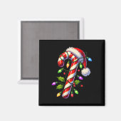 キャンディーケーンクルーのクリスマスライトファミリークリスマスサンタ マグネット (正面/裏面)