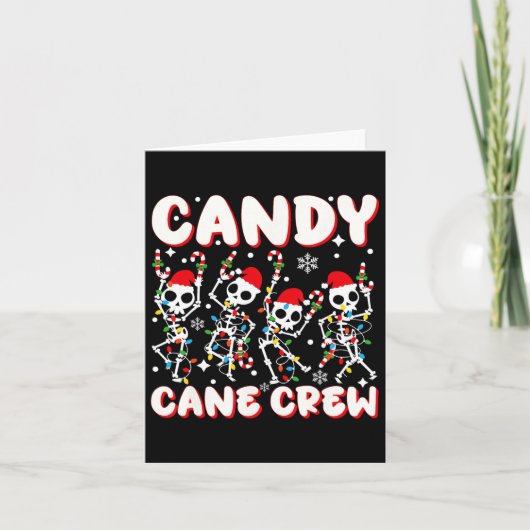 キャンディーケーンクルーのスケルトンChristmas Candy Lover Xma カード (正面)