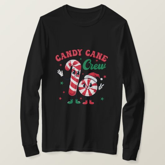 キャンディーケーンクルーズクリスマスデザイン Tシャツ (デザイン正面)