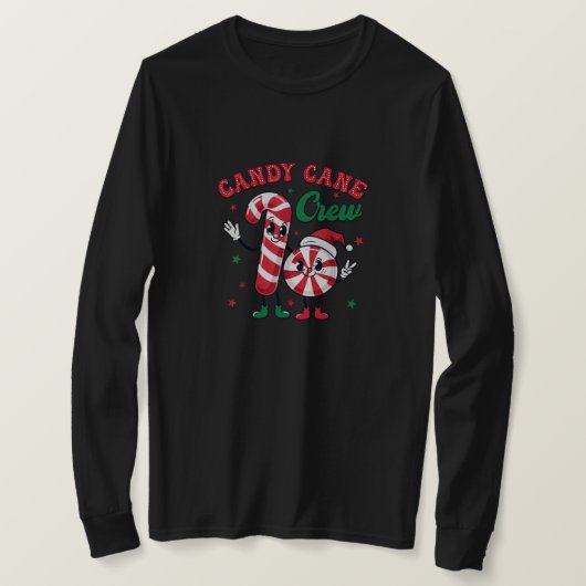 キャンディーケーンクルーズクリスマスデザイン Tシャツ (デザイン正面)