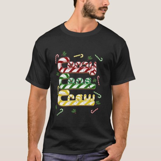キャンディーケーンクルーズクリスマスパジャマ長袖 Tシャツ (正面)