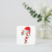 キャンディーケーンクルーChristmas LightsファミリーマッチングX スクエア名刺 (スタンド正面)