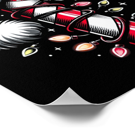 キャンディーケーンクルーChristmas LightsファミリーマッチングX ポスター (角)