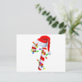 キャンディーケーンクルーChristmas LightsファミリーマッチングX ポストカード (スタンド正面)