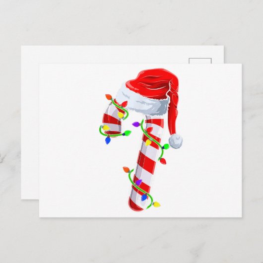 キャンディーケーンクルーChristmas LightsファミリーマッチングX ポストカード (正面/裏面)