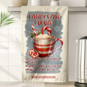 キャンディーケーンココアクリスマスカクテルレシピカスタム キッチンタオル