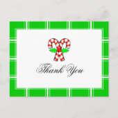 キャンディーケーンサンキューグリーンクリスマス ポストカード (正面)