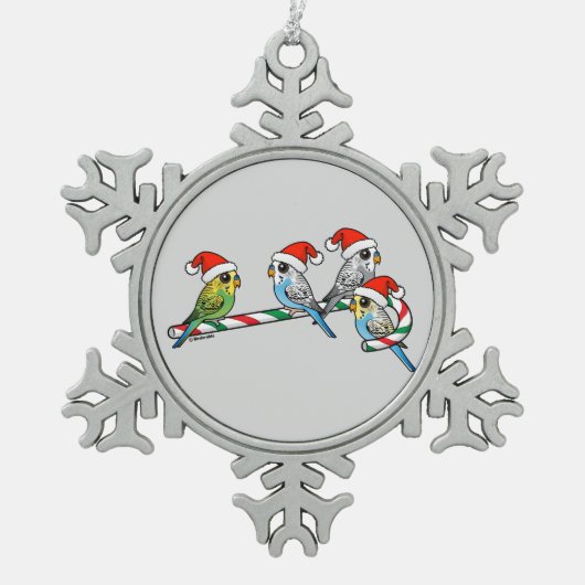 キャンディーケーンサンタブディーズ スノーフレークピューターオーナメント (正面)