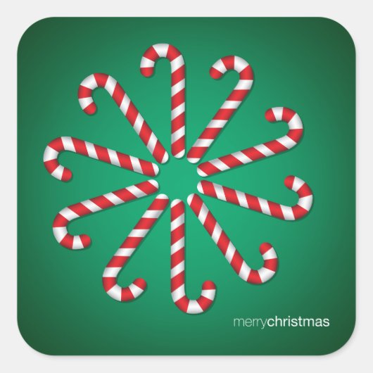 キャンディーケーンサークル スクエアシール (正面)