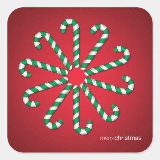 キャンディーケーンサークル スクエアシール (正面)