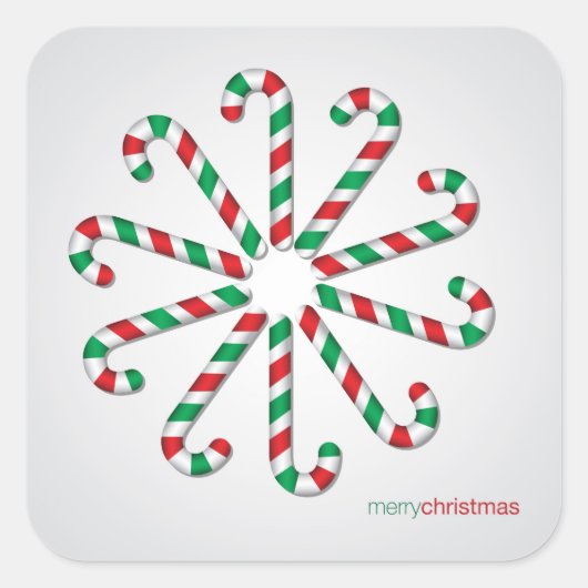 キャンディーケーンサークル スクエアシール (正面)