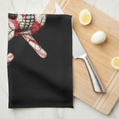 キャンディーケーンシュガースカルクリスマスハンドタオル キッチンタオル (四つ折り)