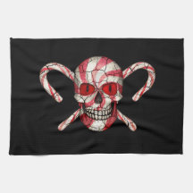 キャンディーケーンシュガースカルクリスマスハンドタオル