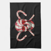 キャンディーケーンシュガースカルクリスマスハンドタオル キッチンタオル (縦)