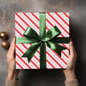 キャンディーケーンストライプパターン ラッピングペーパー