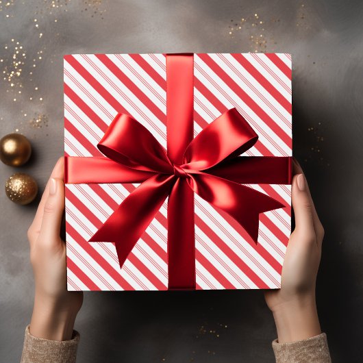 キャンディーケーンストライプパターン ラッピングペーパー