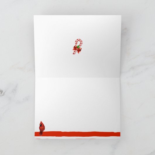 キャンディーケーンストライプフォトクリスマスカード シーズンカード (内部)