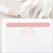 キャンディーケーンストライプ差出人住所ラベル ラベル (インサイチュ)