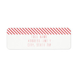 キャンディーケーンストライプ差出人住所ラベル ラベル