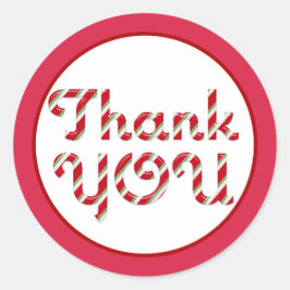 キャンディーケーンストライプ ホリデー サンクス スティッカー ラウンドシール