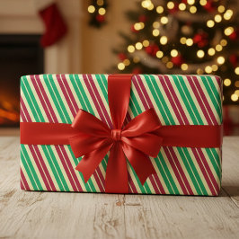 キャンディーケーンストライプ ラッピングペーパー