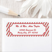 キャンディーケーンストライプ |休日の差出人住所ラベル ラベル (インサイチュ)