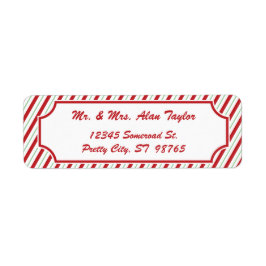 キャンディーケーンストライプ |休日の差出人住所ラベル ラベル