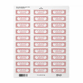 キャンディーケーンストライプ |休日の差出人住所ラベル ラベル (フルシート)